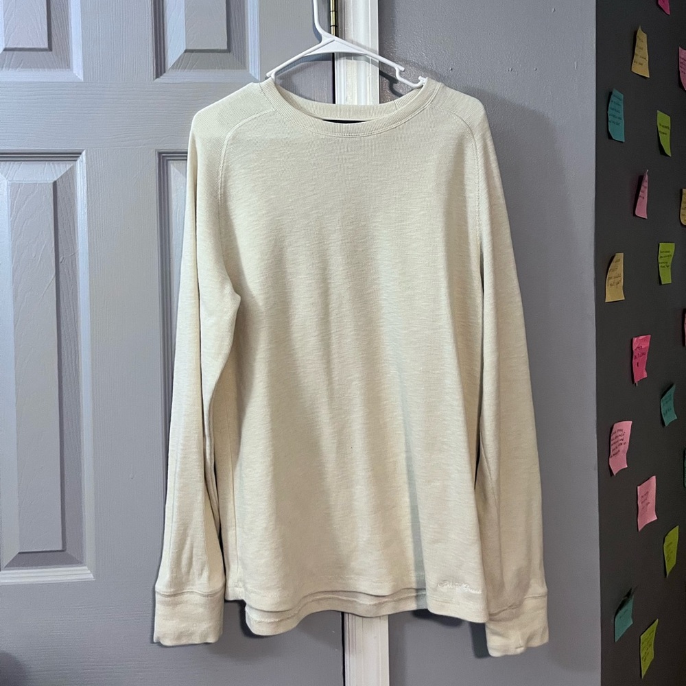 Eddie Bauer Men's Off-White Long Sleeve Tee